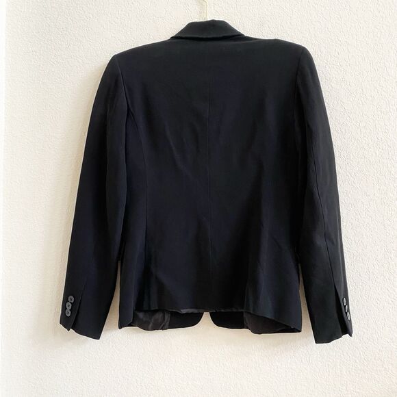 Adrienne Vittadini Womens Blazer Size 8 Black Structured Career Made Italy Lined - Picture 12 of 12